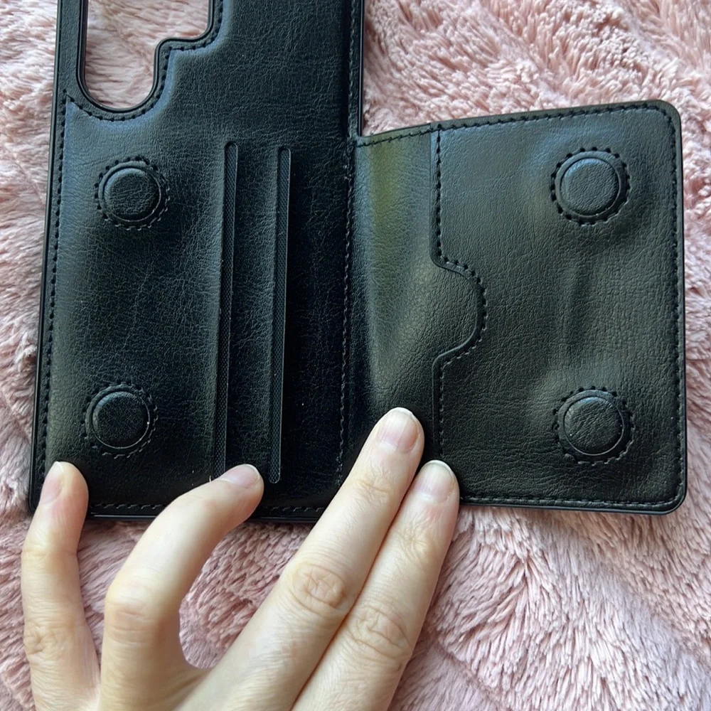 For Samsung Galaxy S23, S23 plus, S23 ultra leather wallet phone case kickstand